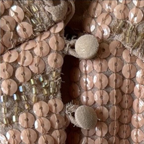 ANTHROPOLOGIE X FOREVER THAT GIRL SEQUINED V NECK SHORT SLEEVE BLOUSE XS - Picture 6 of 6